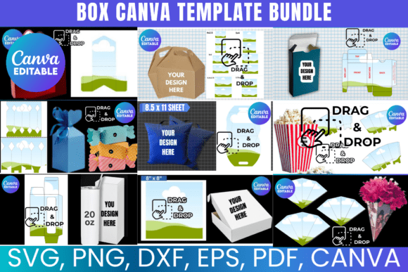 Box Canva Editable Template Bundle: Create Custom Packaging