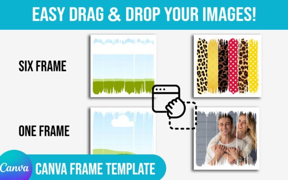 Brushstrokes Canva Frame Template: Instant Artistic Texture