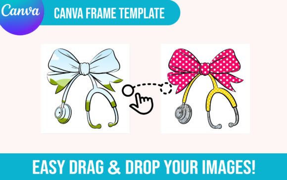 Coquette Bow CANVA Frame Template Design: Elevate Your Digital Creations
