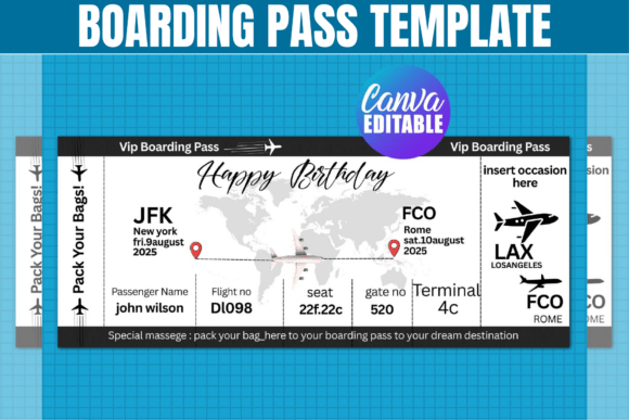 Craft Unforgettable Travel Surprises with a Boarding Pass Canva Template