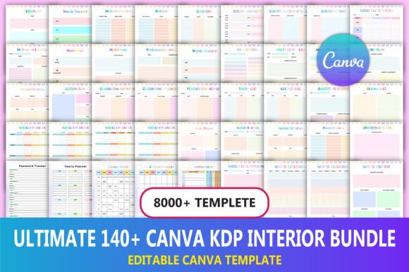 Design Smarter: The Ultimate 140+ Canva KDP Interior Bundle
