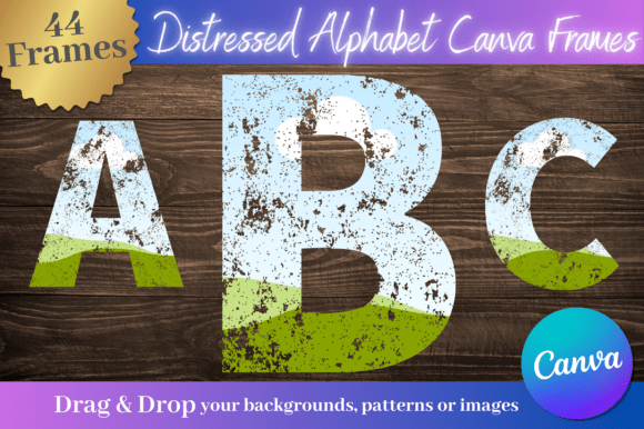 Distressed Alphabet Letters Canva Frames: Unlocking Texture and Character