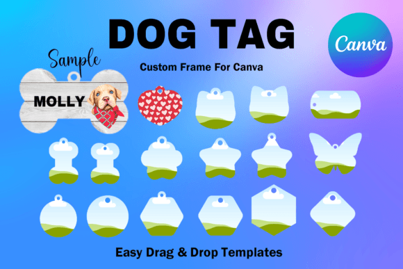 Dog Tag Canva Frame Template: Create Custom Pet Tags