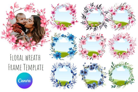 Elevate Your Designs with the Floral Wreath Canva Frame