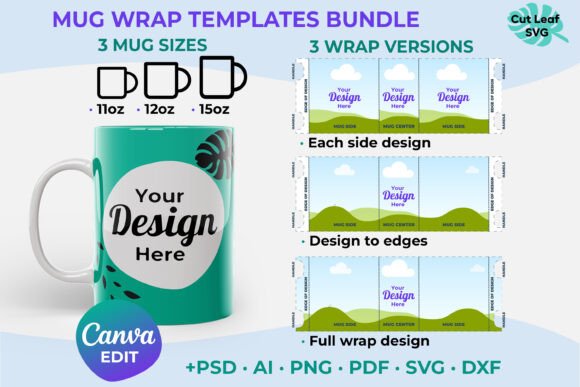 Mastering Mug Design: The 11oz, 12oz, 15oz Mug Wrap Canva Template