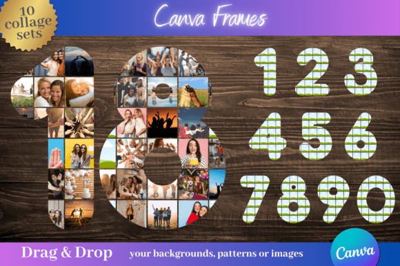 Transform Your Photos with 10 Number Photo Collage Canva Frames