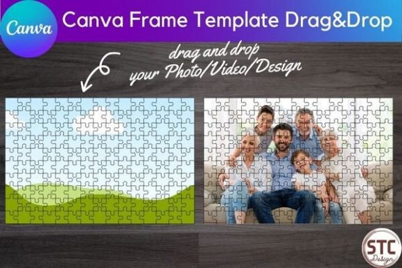Unleash Creativity with a Jigsaw Puzzle Canva Frame Mockup