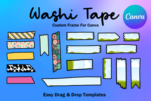 Washi Tape Canva Frame Template Editable: Effortless Style